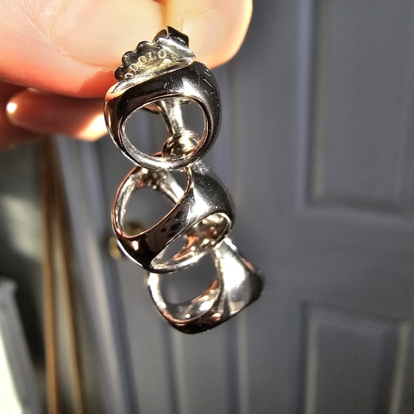 🌷Sterling silver geometric drop earrings - Picture 3 of 3